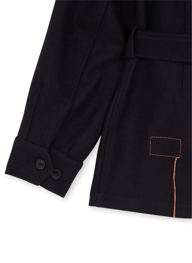 Clint Giacca Sahariana in Herringbone di Cotone - Image 4