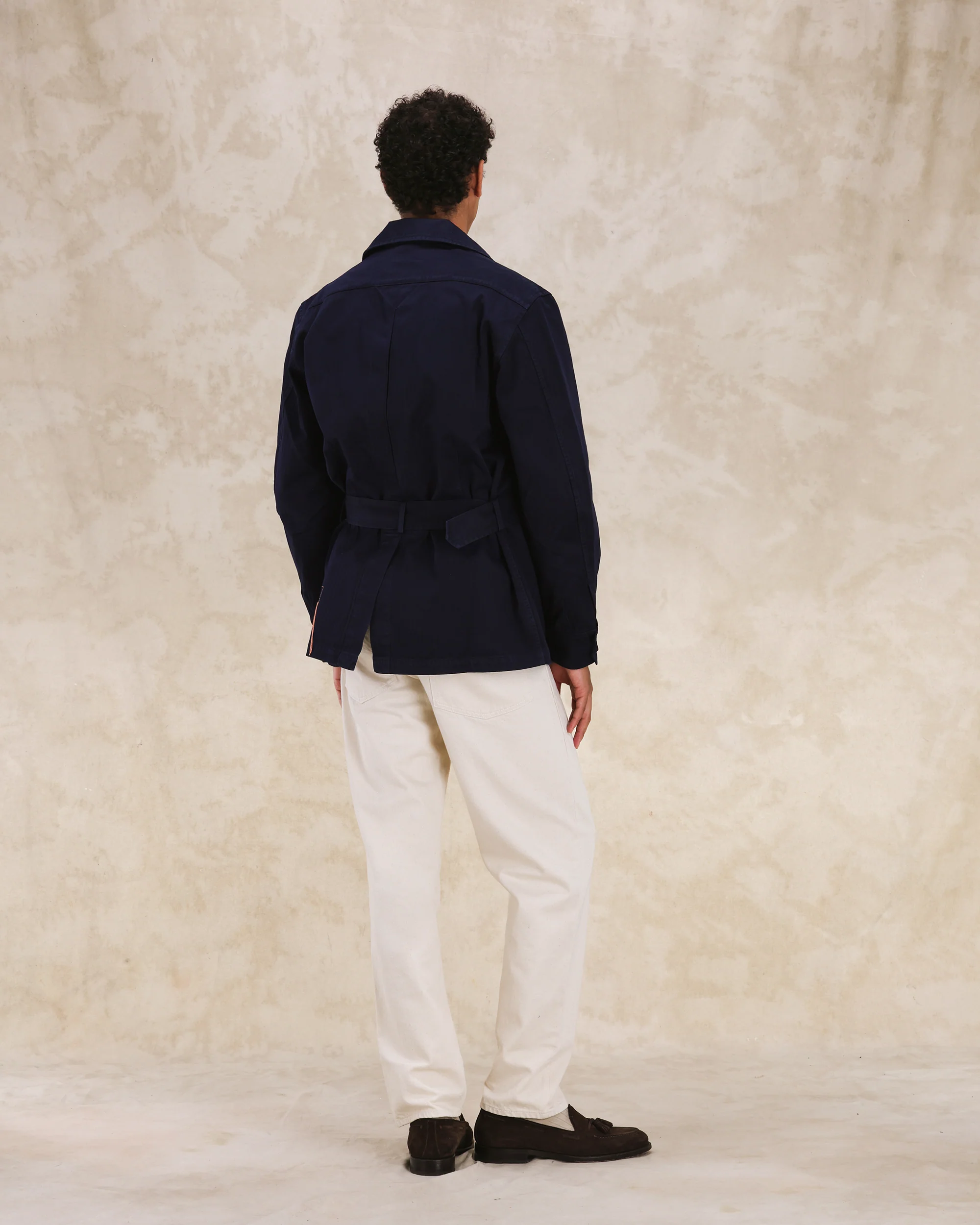 Clint Giacca Sahariana in Herringbone di Cotone - Image 6