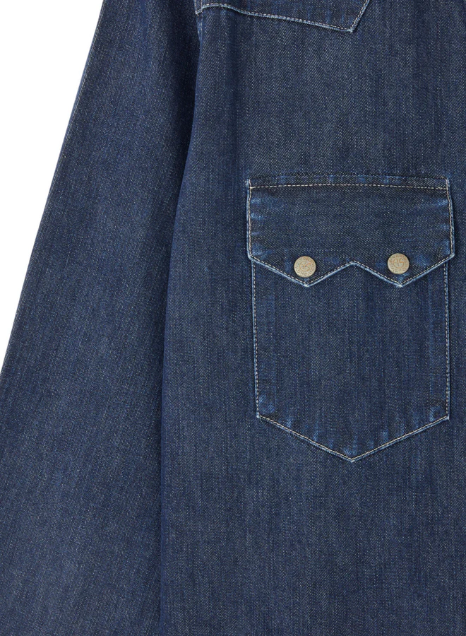 Elpaso Camicia Texana In Denim Stone Wash - Image 3