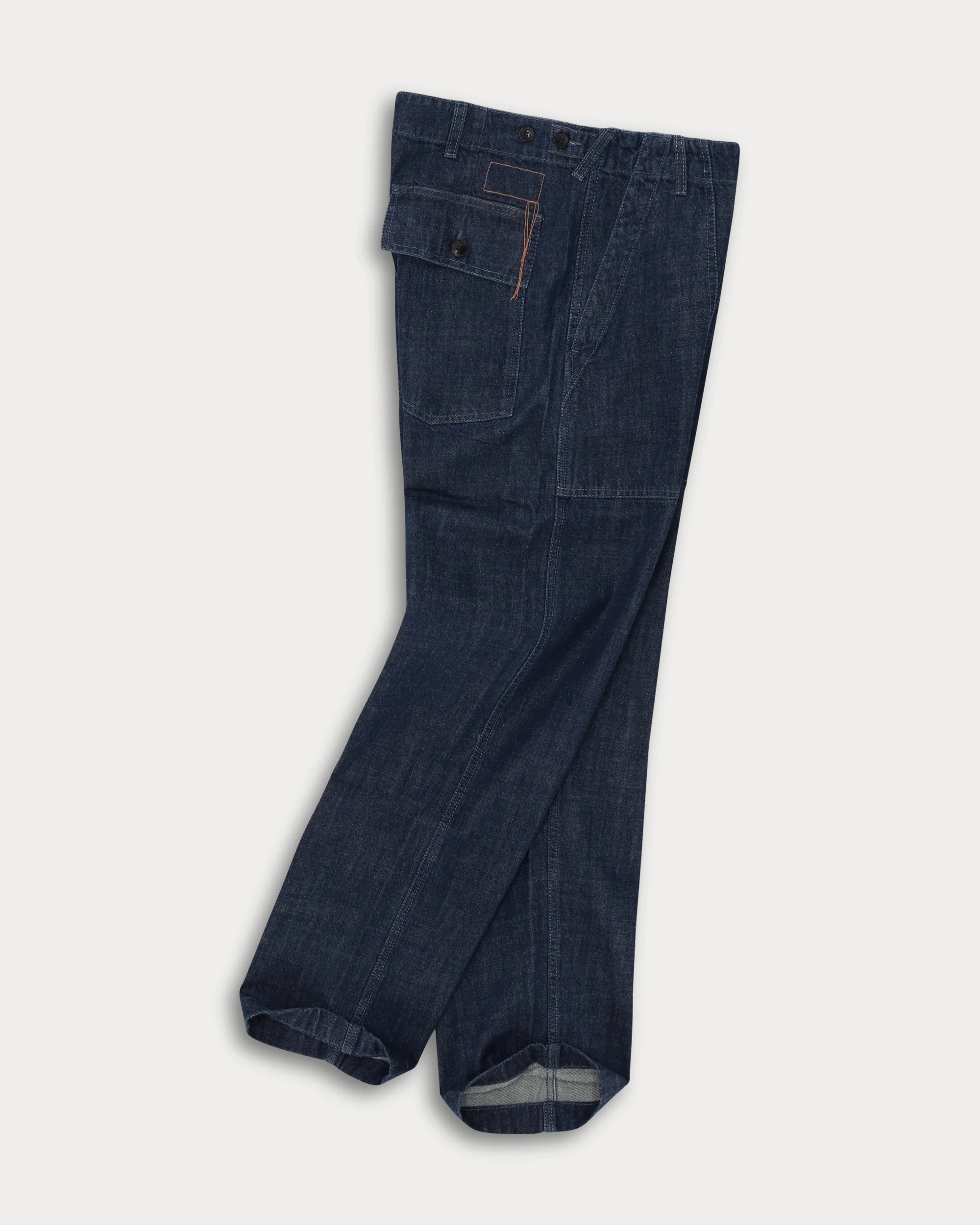 Newfatigue Pantaloni in Denim Indigo Rinse - Image 3
