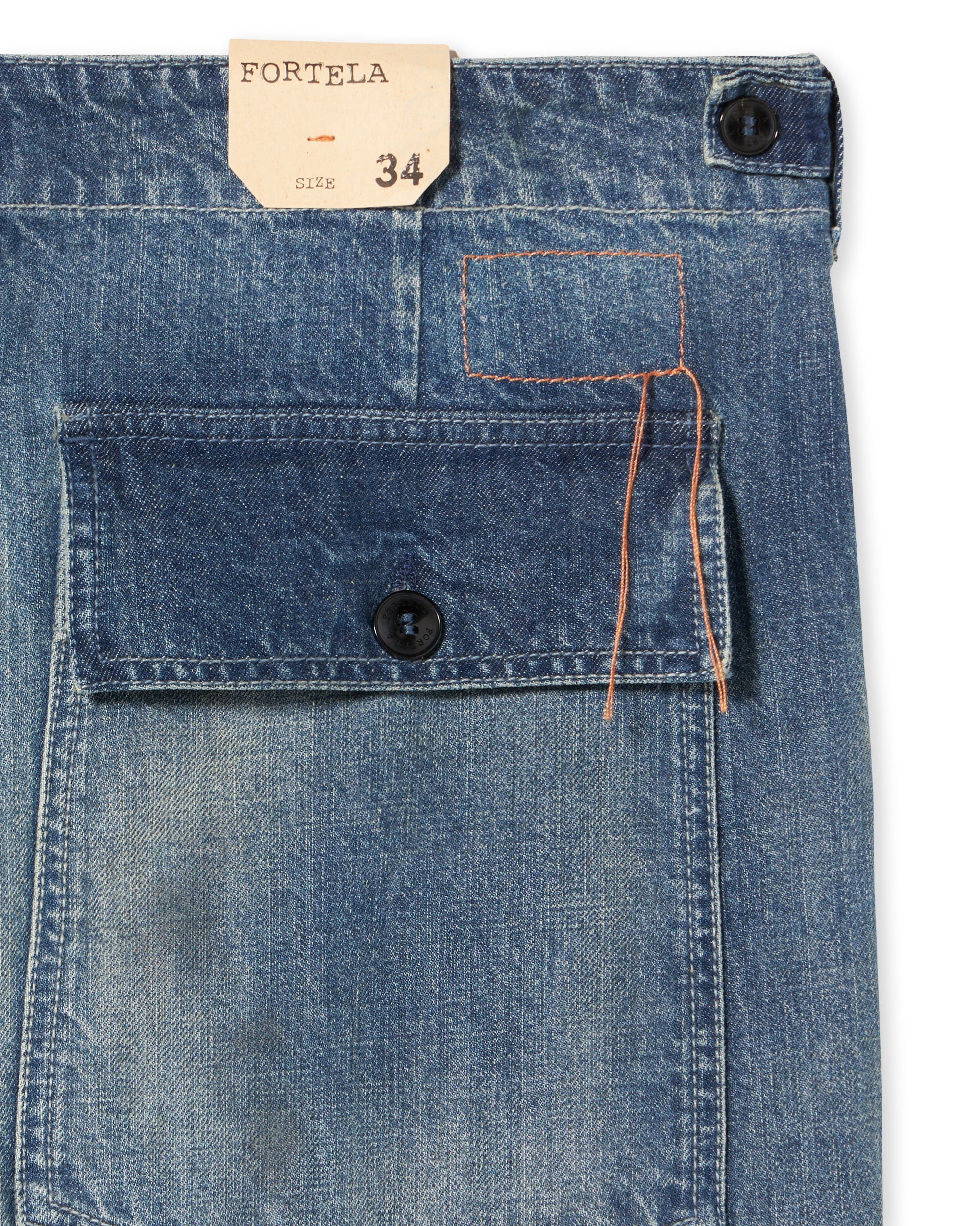 Newfatigue Pantaloni in Denim Custom Wash - Image 4