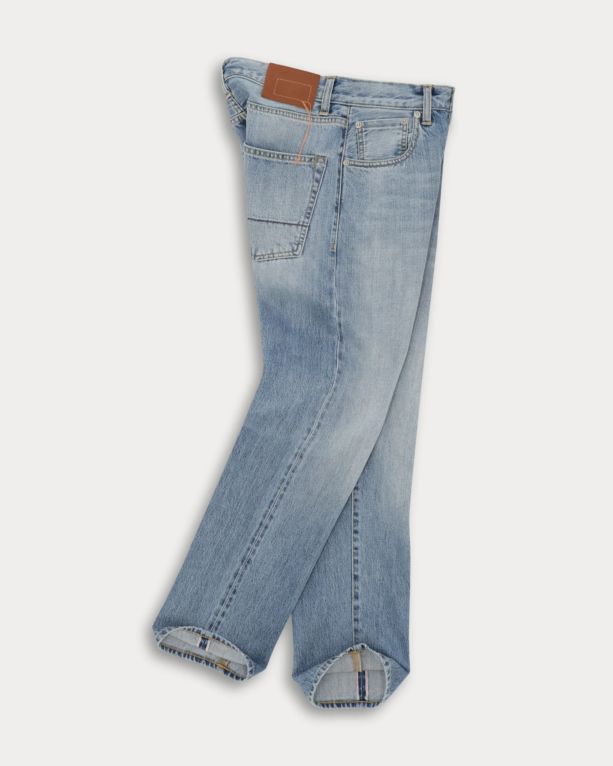 965 John Japan Denim Cimosato 5 Tasche Regular Fit Bleach Wash - Image 3