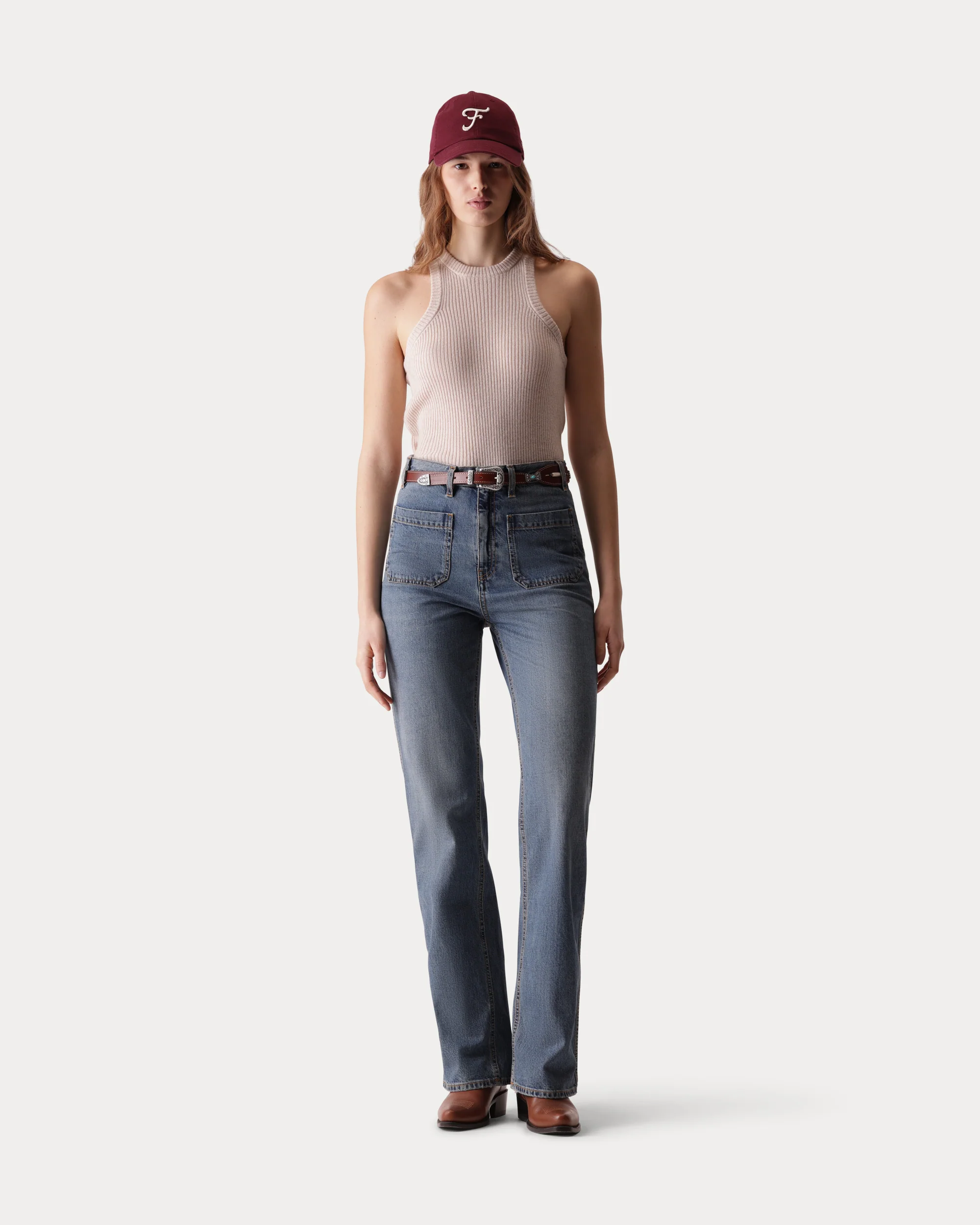 Jane Pantaloni Bootcut In Denim Stone Wash - Image 5