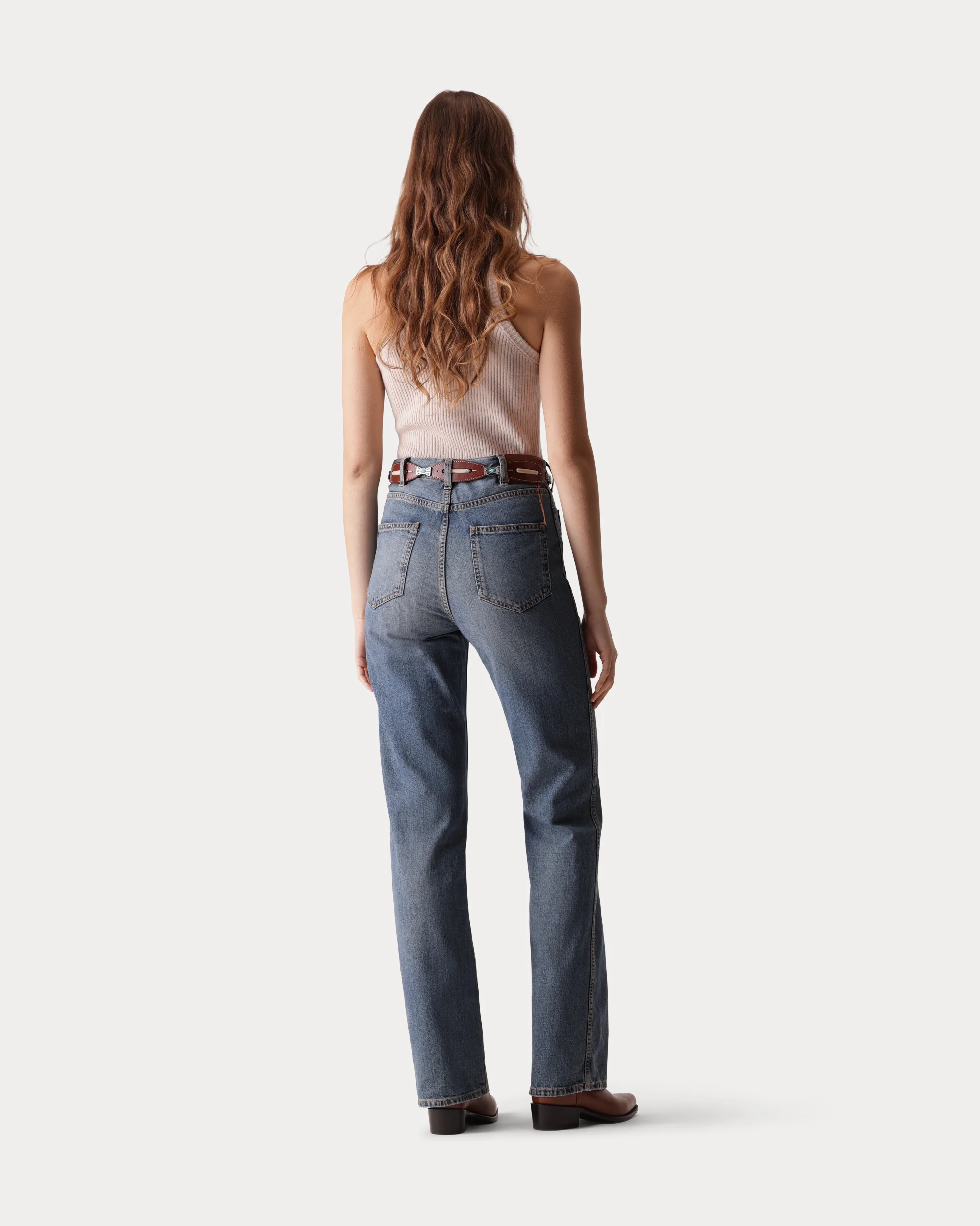 Jane Pantaloni Bootcut In Denim Stone Wash - Image 6